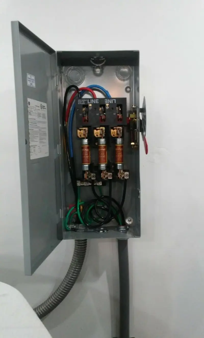 Three-phase disconnect switch installed for Electrical Wiring & Rewiring in Gilford
